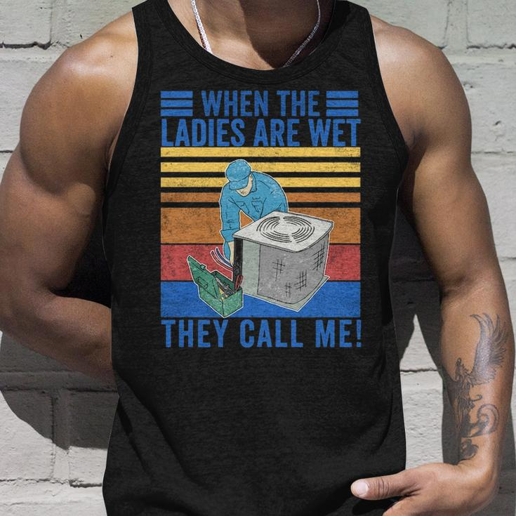 Vintage When The Ladies Get Hot They Call Me Hvac Technician Tank Top Gifts for Him
