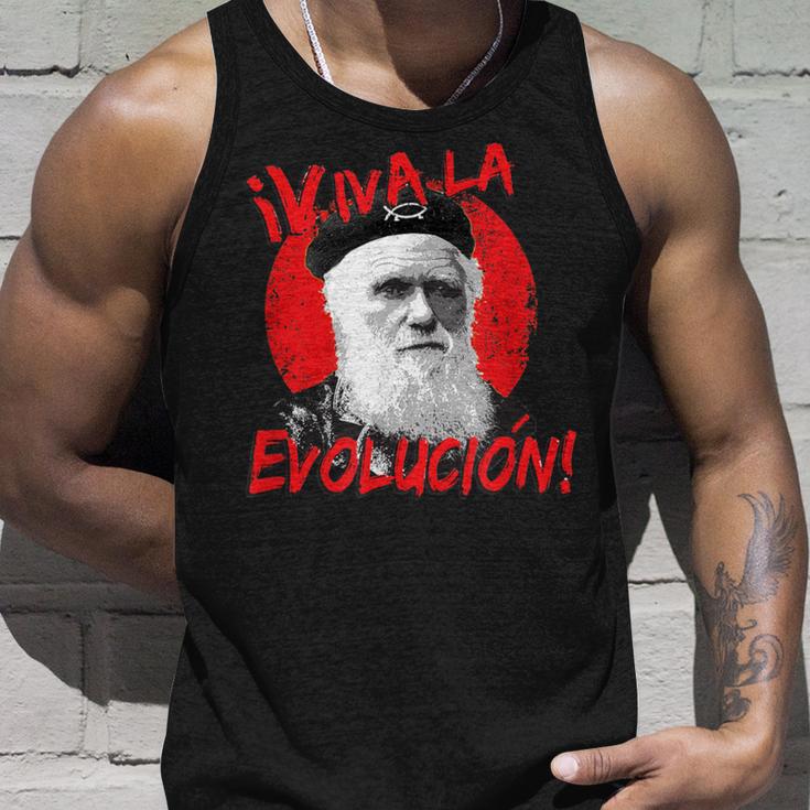 Viva La Evolución Darwin Camiseta sin mangas Regalos para él