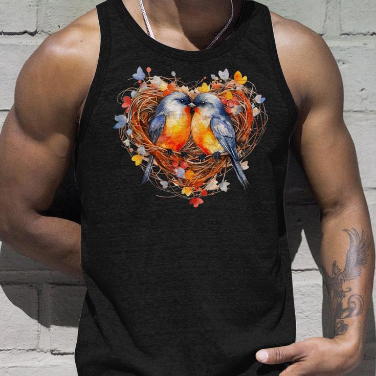 Vogelpaar Hochzeitögel Im Nest Aus Blumen Flitterwochen Tank Top Geschenke für Ihn