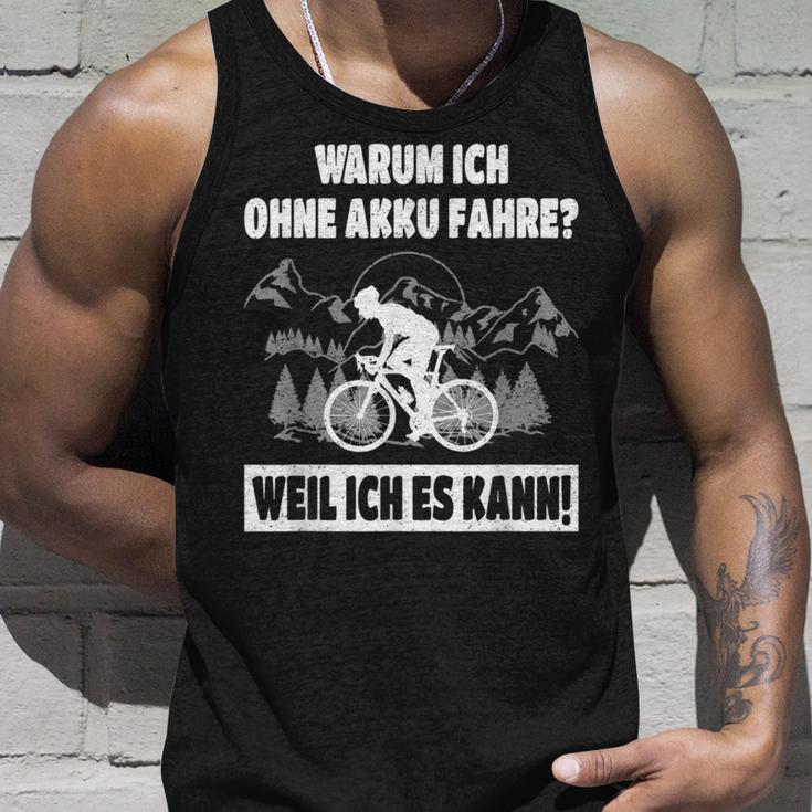 Warum Ich Ohne Akku Fahre intage Cycling Tank Top Geschenke für Ihn