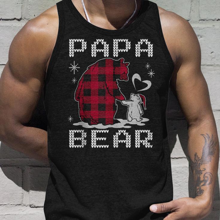 Xmas Papa Bear Pyjama Rot Büffel Plaid Eisbär Weihnachten Tank Top Geschenke für Ihn