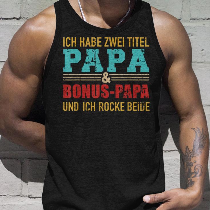 Zwei Titel Papa Und Bonus Papa Und Rocke Sie Bothintage Tank Top Geschenke für Ihn