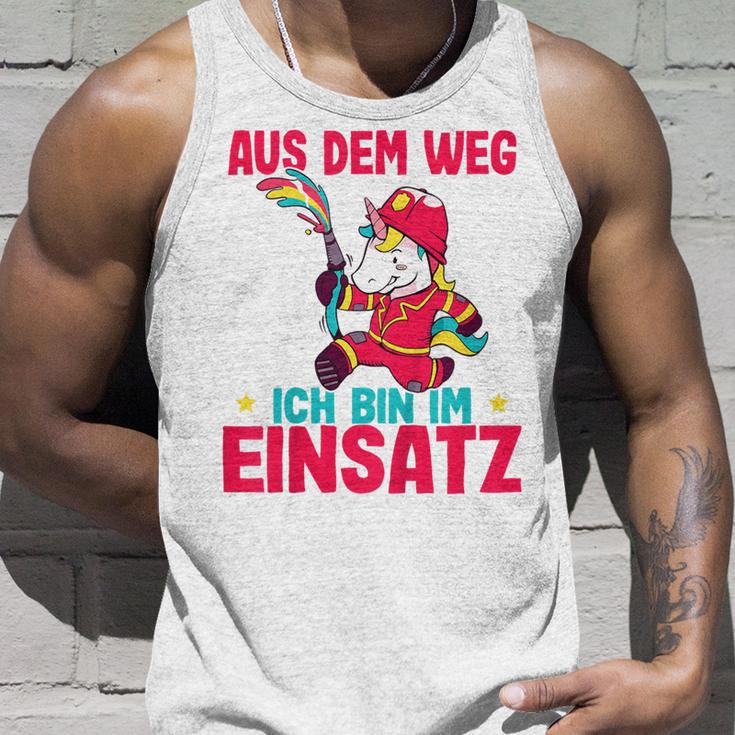 Children's Aus Dem Weg Bin Im Einsatz Fire Engine Unicorn Fire Brigade Tank Top Geschenke für Ihn