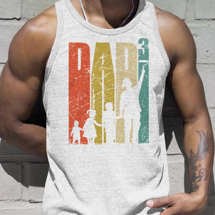 Dad Hoch 3Ater Papa Mit 3 Kinder Künstler Maler Lackierer Tank Top Geschenke für Ihn