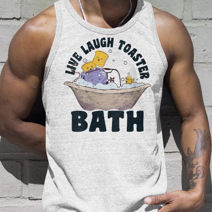 Damen Lustiger Toaster Zitat Live Laugh Toaster Bad Papa Humor Mit-Ausschnitt Tank Top Geschenke für Ihn