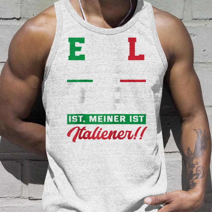 Egal Wie Cool Dein Papa Ist Meiner Ist Italiener Italien Raglan Tank Top Geschenke für Ihn