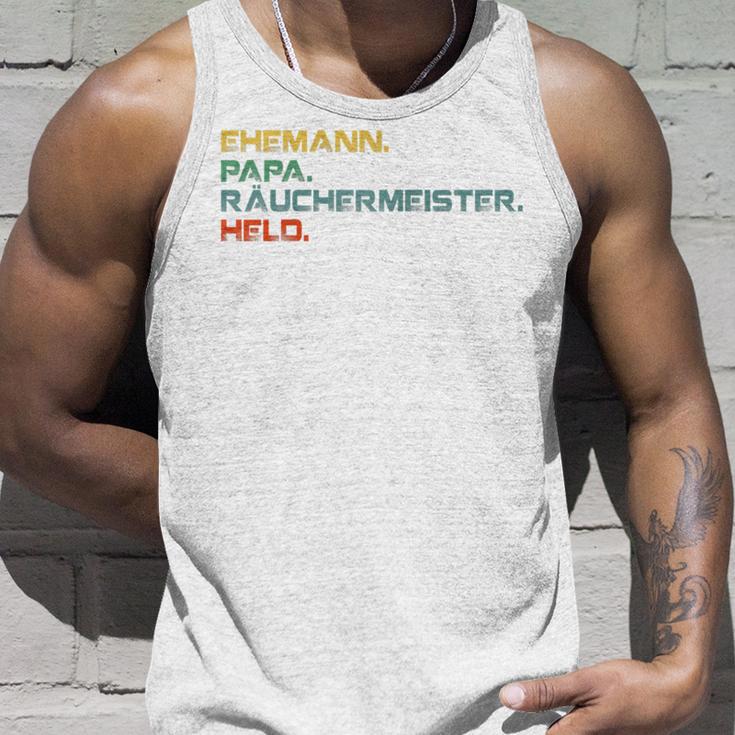 Ehemann Papa Räuchermeister Held Retro Grillmeisterintage Raglan Tank Top Geschenke für Ihn