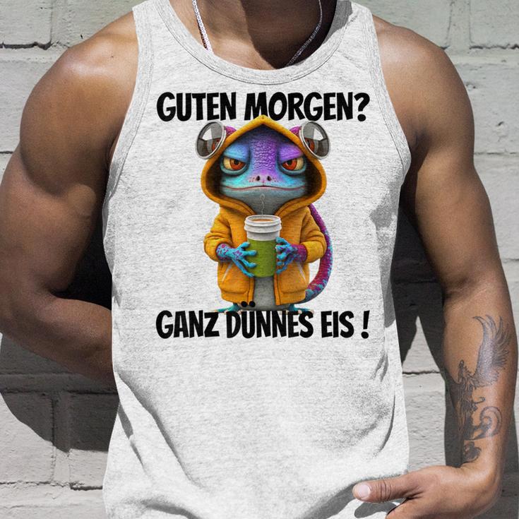 Saying Guten Morgen Ganz Thin Ice Gecko Tank Top Geschenke für Ihn