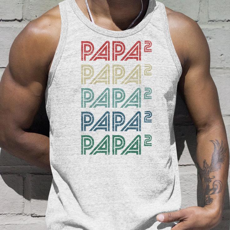 Für Papa Zur Geburt Zweites Kind Papa Hoch 2 Tank Top Geschenke für Ihn