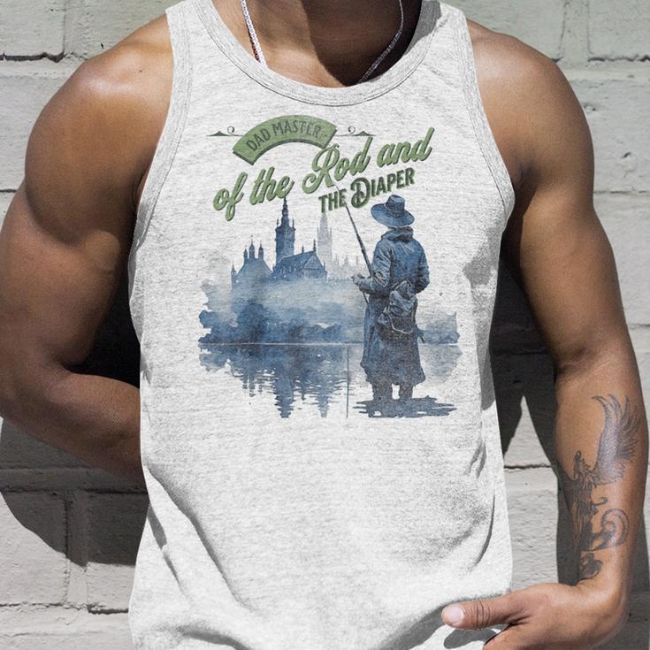 Herren Lustiger Papa Fischer Papaatertagsfischen Raglan Tank Top Geschenke für Ihn