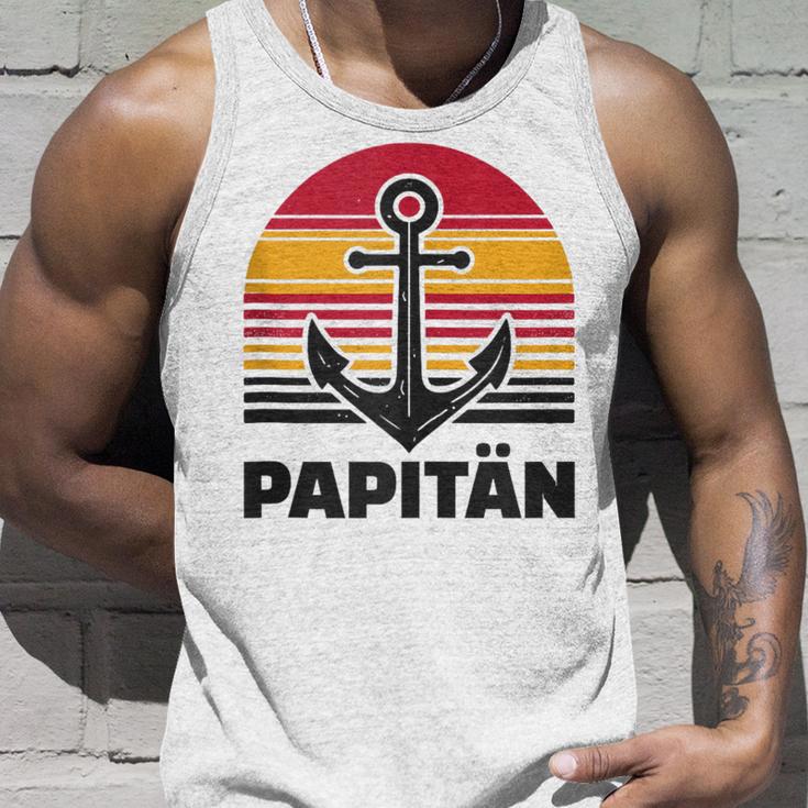 Herren Papitänatertag Bester Papa Anker Norden Kapitän Tank Top Geschenke für Ihn