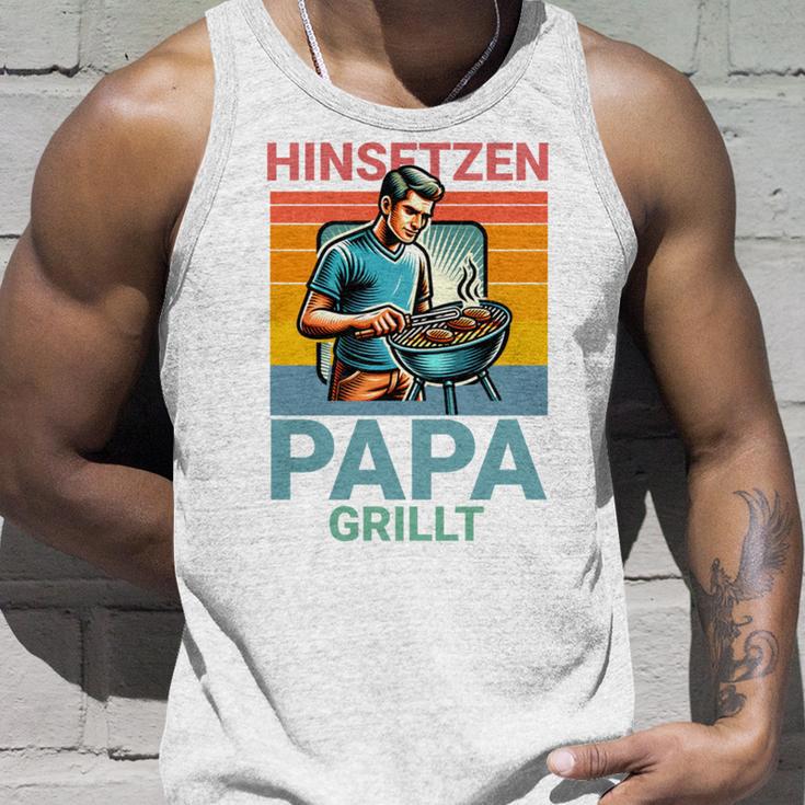 Hinsetzen Papa Grillt Bbq Spruch Tank Top Geschenke für Ihn