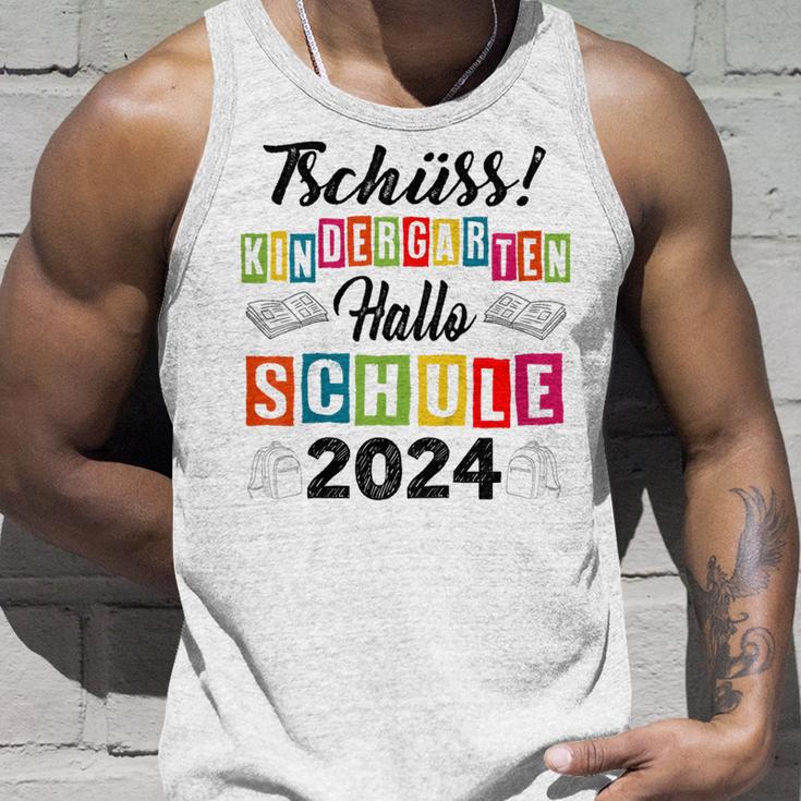 Kinder Tschüss Kindergarten Hallo Schule 2024 Kita Abgänger Tank Top Geschenke für Ihn