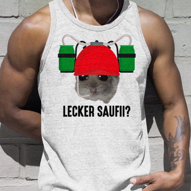 Lecker Saufii Bierchen X Sad Hamster Meme Bier Bierhelm Tank Top Geschenke für Ihn