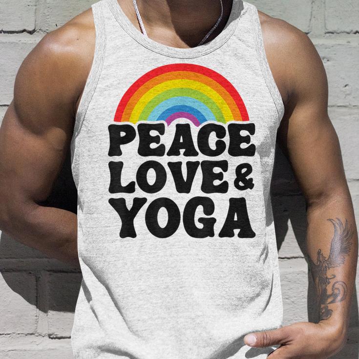 Peace Love & Yoga Regenbogen Hippie Retro Yoga Tank Top Geschenke für Ihn