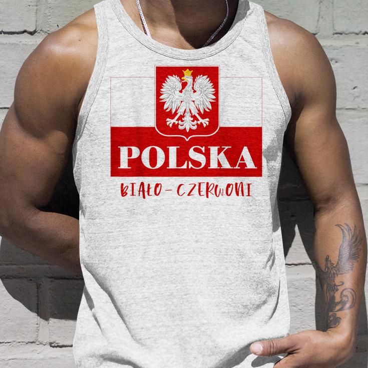 Polska Bialo-Czerwoni Polnische Flagge Polnisches Emblem Weißer Adler Tank Top Geschenke für Ihn