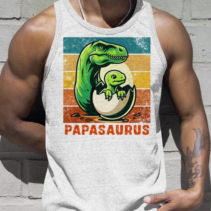 Retro Papasaurusatertag Bester Papa T-Rex Papa Dinosaur Tank Top Geschenke für Ihn