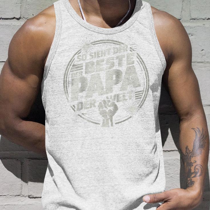 So Sieht Der Beste Papa Der Weltatertags -Atertag Opa Raglan Tank Top Geschenke für Ihn