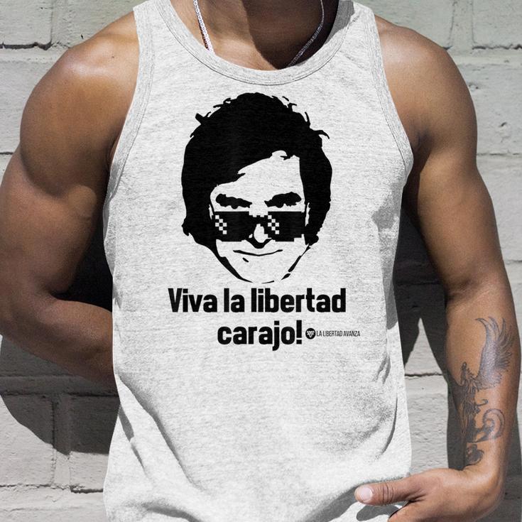 Viva La Libertad Carajo La Libertad Avanza Javier Milei Gray Tank Top Geschenke für Ihn