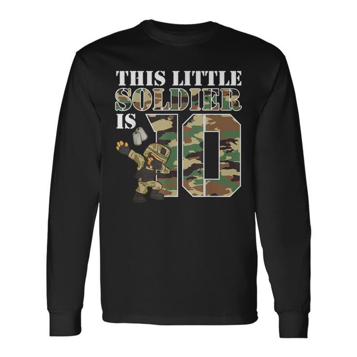 10 Year Old Boy Military Army 10Th Birthday Boy Long Sleeve T-Shirt