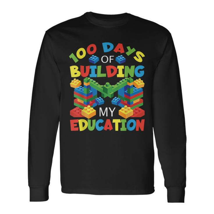 100 Days Of Building My Education Construction Block Long Sleeve T-Shirt