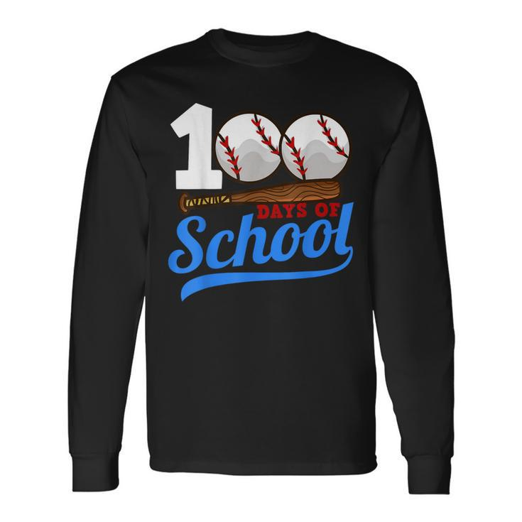 100 Days Of School Baseball 100Th Day Long Sleeve T-Shirt