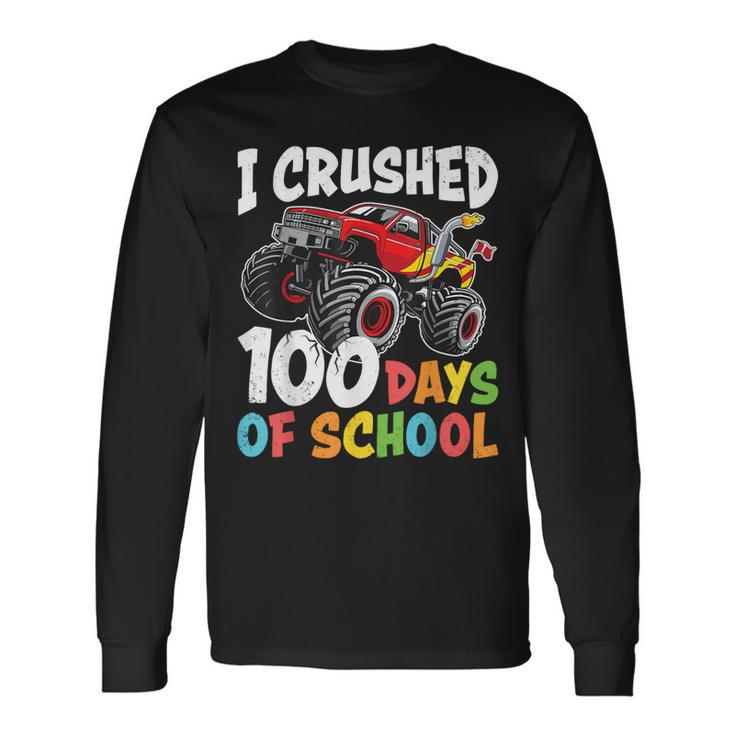 100 Days Of School Monster Truck Boys 100Th Day Of School Long Sleeve T-Shirt