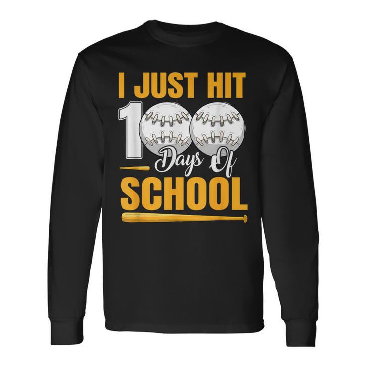 100Th Day Of School 100 Days Smarter Boys Girls Baseball Long Sleeve T-Shirt