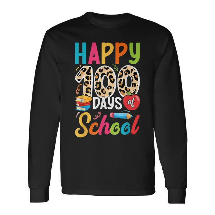 100Th Day Of School Boys Girls Happy 100 Days Of School Long Sleeve T-Shirt