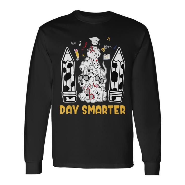 101 Days Of School Dalmatian Dog 100 Days Of Kindergarten Long Sleeve T-Shirt