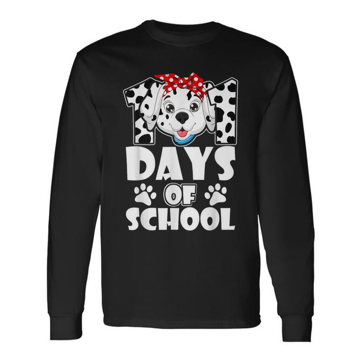 101 Days Of School Dalmatian Dog 100 Days Smarter Teachers Long Sleeve T-Shirt