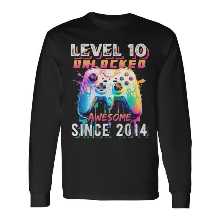 10Th Birthday Gamer 10 Year Old Bday Boy Ten Son Long Sleeve T-Shirt