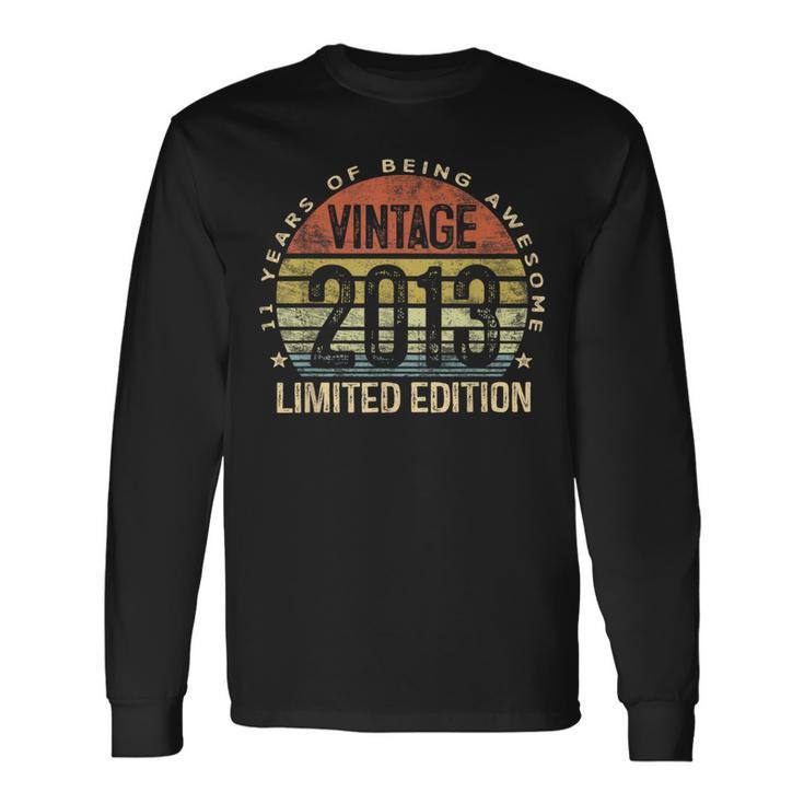 11 Year Old Vintage 2013 Limited Edition 11Th Birthday Long Sleeve T-Shirt