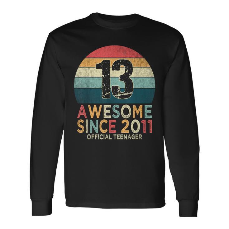 13Th Birthday Vintage Retro 13 Years Old Official Nager Long Sleeve T-Shirt