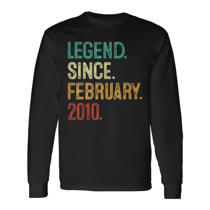 14 Years Old Legend Since February 2010 14Th Birthday Long Sleeve T-Shirt