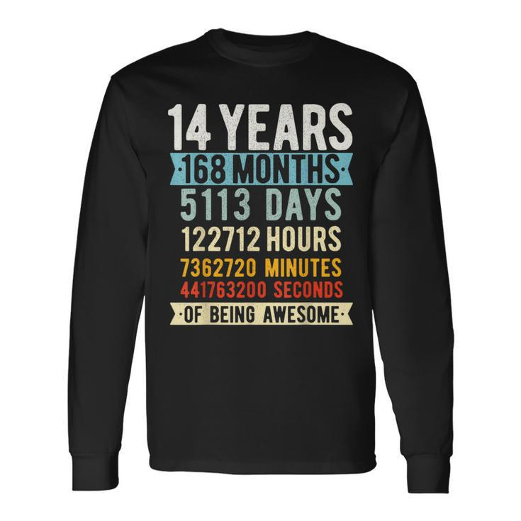 14Th Birthday 14 Years Old Vintage Retro 168 Months Long Sleeve T-Shirt