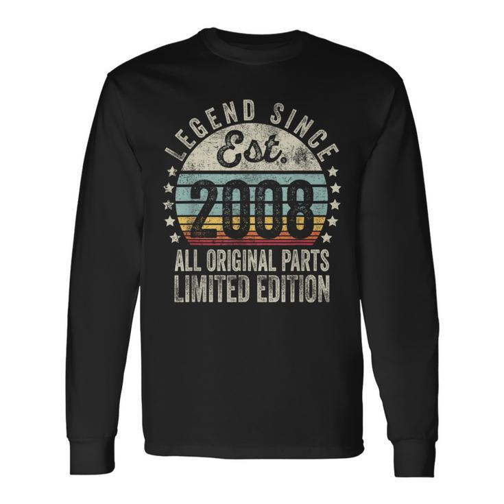 16 Years Old Bday Legend Since 2008 Vintage 16Th Birthday Long Sleeve T-Shirt