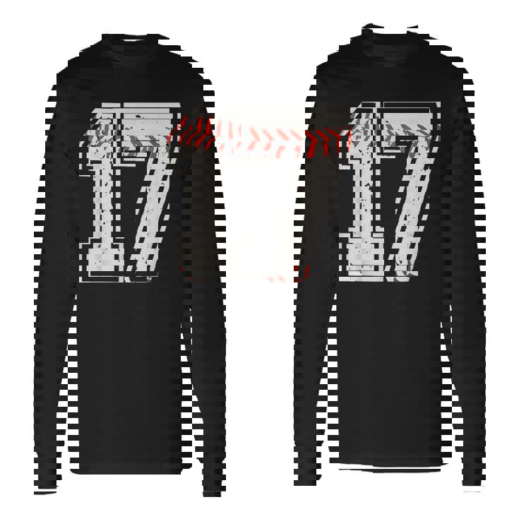 17 Cumpleaños 17 Años Béisbol Chicos Niñas Amor El Camiseta de manga larga