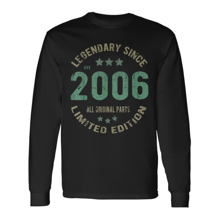 18 Year Old Bday Legend Since 2006 Vintage 18Th Birthday Long Sleeve T-Shirt