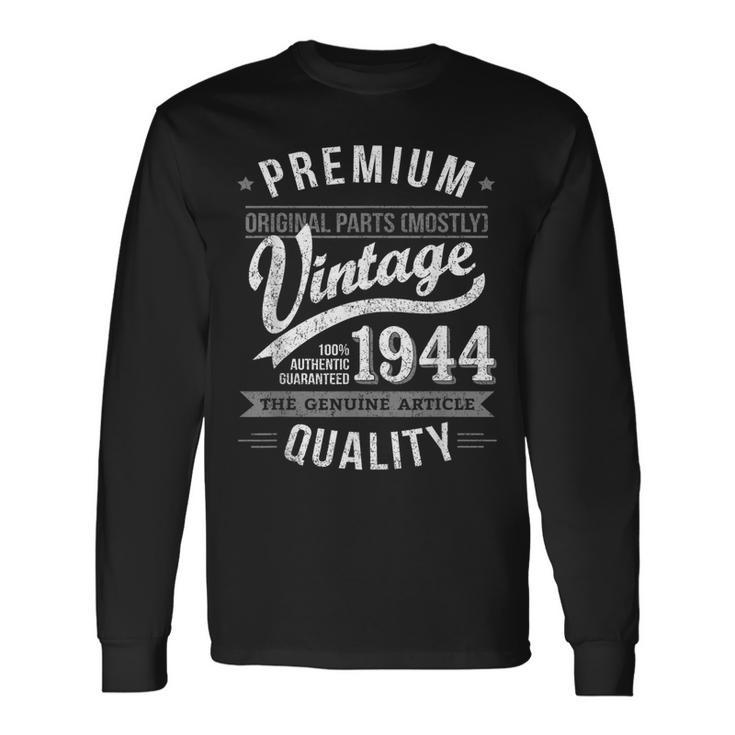 1944 Vintage 2024 80Th Birthday For Men Long Sleeve T-Shirt