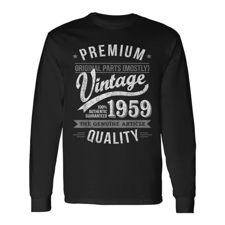 1959 Vintage 2024 65Th Birthday For Men Long Sleeve T-Shirt
