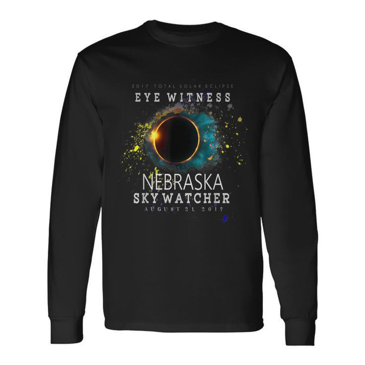 2017 Total Solar Eclipse Eye Witness Nebraska State T Long Sleeve T-Shirt