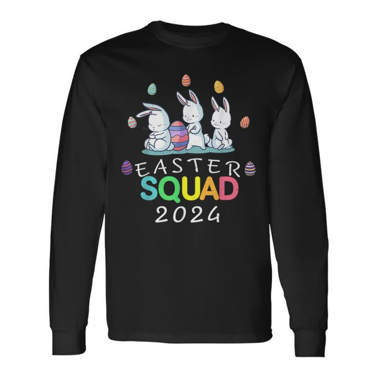 2024 Easter Squad Family Matching Bunny Egg Hunt Group Long Sleeve T-Shirt Gifts ideas