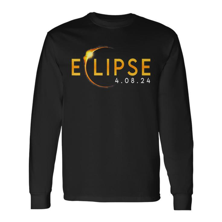 2024 Solar Eclipse 2024 040824 Eclipse Womens Long Sleeve T-Shirt