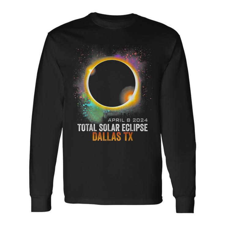 2024 Solar Eclipse Dallas Texas Usa Totality April 8 2024 Long Sleeve T-Shirt