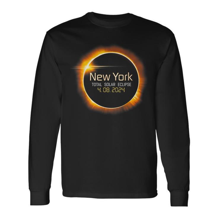 2024 Solar Eclipse New York Usa Totality Long Sleeve T-Shirt