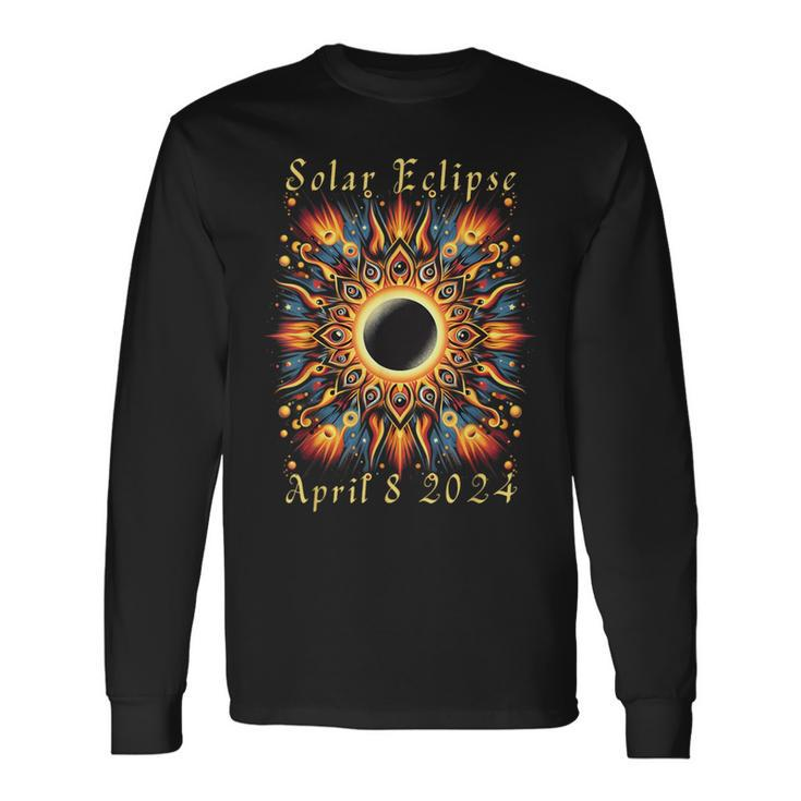 2024 Sun Totality April 8Th America Long Sleeve T-Shirt