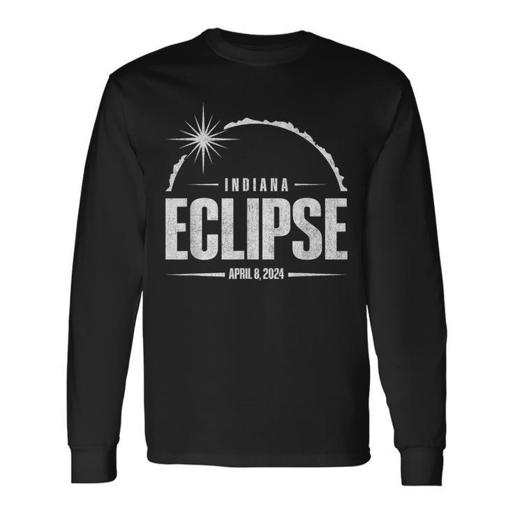 2024 Total Eclipse Path Of Totality Indiana 2024 Long Sleeve T-Shirt