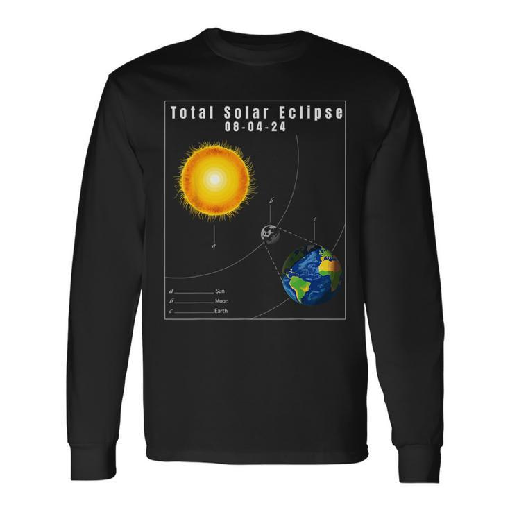 2024 Total Solar Eclipse April 8 Astronomy Lover Long Sleeve T-Shirt