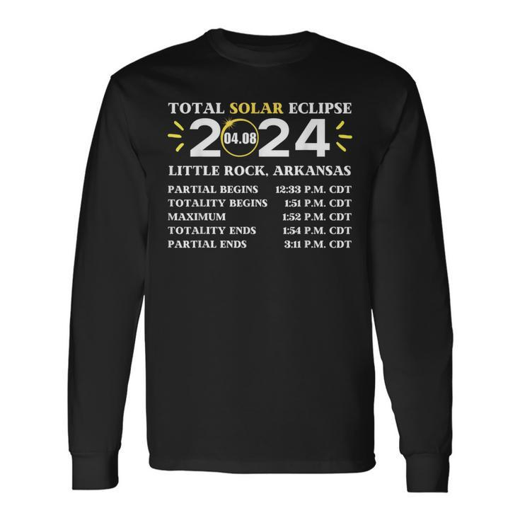 2024 Total Solar Eclipse April 8 Path Of Eclipse Arkansas Long Sleeve T-Shirt